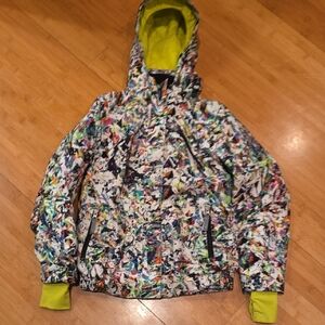 Spyder Multicolor Kids Jacket with Yellow Accents